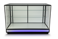 "Premium Glass Display Showcase with LED Accent Lighting"